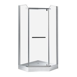 Кабина для душа ROZZY JENORI пятиугольная c поддоном DUCT 90x90x200см прозрачный витраж 8мм профиль хром 90RZ079