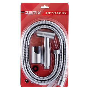 Комплект для гігієнічного душу ZERIX Bidet SET-005.SUS із бідетою, тримачем та шлангом 1200мм хром ZX5860