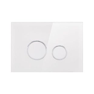 Кнопка слива для инсталляции Q-TAP Nest стекляная двойная глянцевая белая QT0111V1164GW