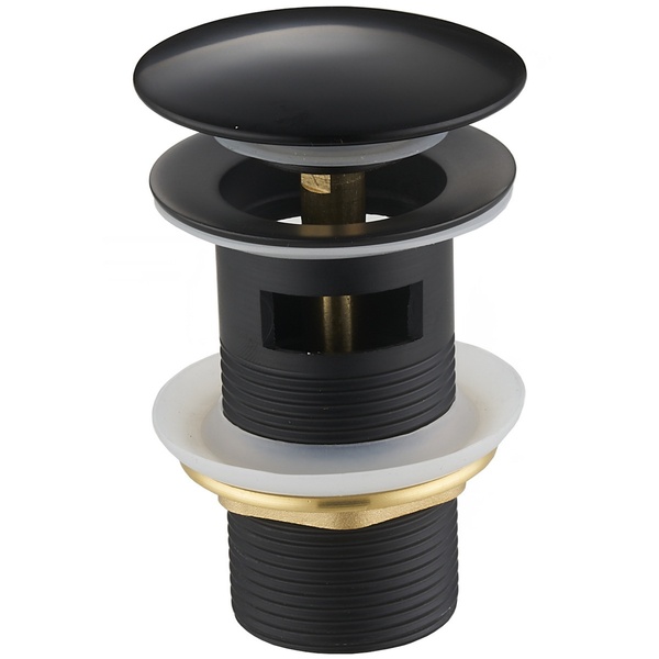 Донний клапан натискний для раковини MEXEN із переливом латунь 1 1/4" матований чорний MEX-79920-70