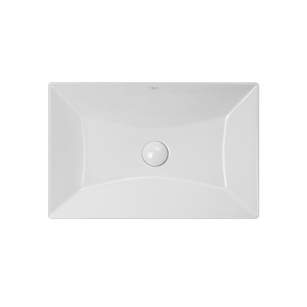 Раковина врізна для ванної на стільницю 555мм x 375мм Q-TAP Crow білий прямокутна QT0511L739W