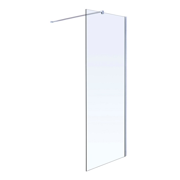 Перегородка стеклянная для душа с держателем 100x190см VOLLE Walk-In стекло прозрачное 8мм 18-08-100+18-01-01+18-05D-100