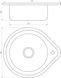 Раковина на кухню нержавейка круглая MIRA 530мм x 480мм глянцевая 0.8мм с сифоном 000014449 2 из 2