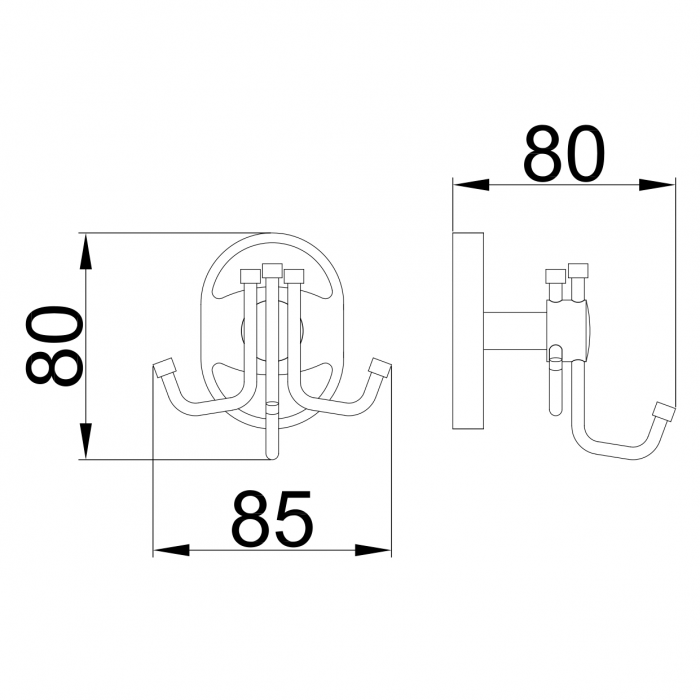 Крючок настенный тройной FRAP F1905-3 округлый металлический хром