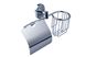 Тримач для туалетного паперу із кришкою із тримачем для освіжувача повітря KRONER Elbe CV022854 округлий металевий хром 1 з 3