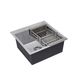 Мийка для кухні із нержавіючої сталі квадратна врізна під стільницю KRONER KRP Gebürstet-5050HM 500x500x215мм матова 1мм із сифоном CV022800 5 з 7