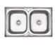 Кухонная мойка из нержавейки прямоугольная LIDZ 800мм x 500мм матовая 0.8мм на две чаши с сифоном LIDZ7948SAT8 1 из 4