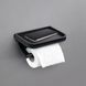 Тримач для туалетного паперу із поличкою MVM округлий металевий чорний BA-01 BLACK 5 з 5