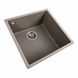Мийка для кухні гранітна квадратна PLATINUM 4040 RUBA 440x440x200мм без сифону бежева PLS-A40846 3 з 9