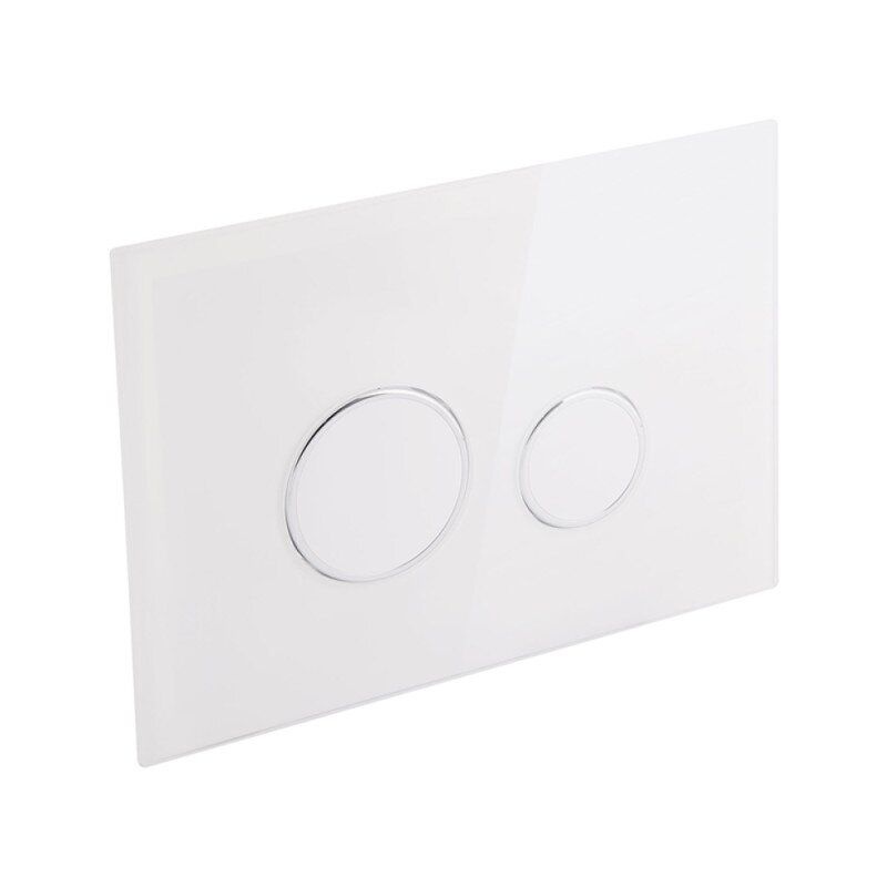 Кнопка зливу для інсталяції Q-TAP Nest скляна подвійна глянцева біла QT0111V1164GW