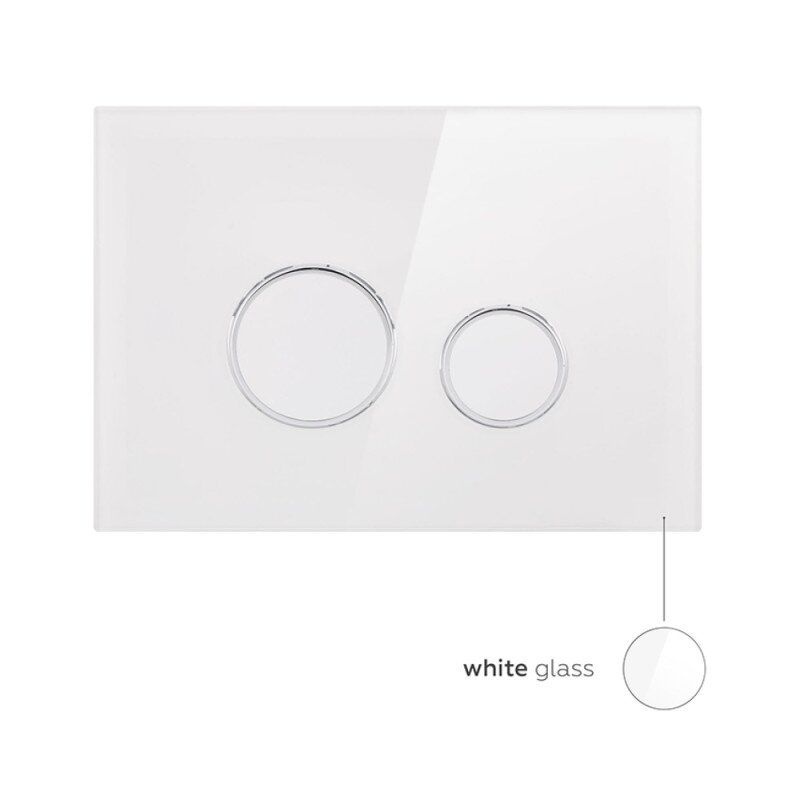 Кнопка зливу для інсталяції Q-TAP Nest скляна подвійна глянцева біла QT0111V1164GW