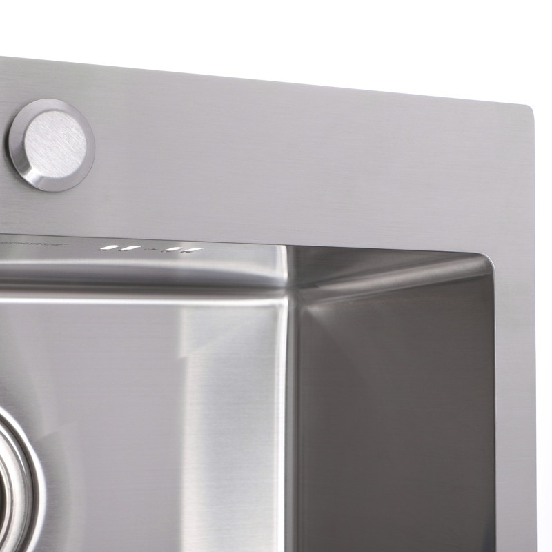 Мийка для кухні із нержавіючої сталі прямокутна MIXXUS MX5843-200x1.0-SATIN 580x430x200мм матова 1мм із сифоном MX0575