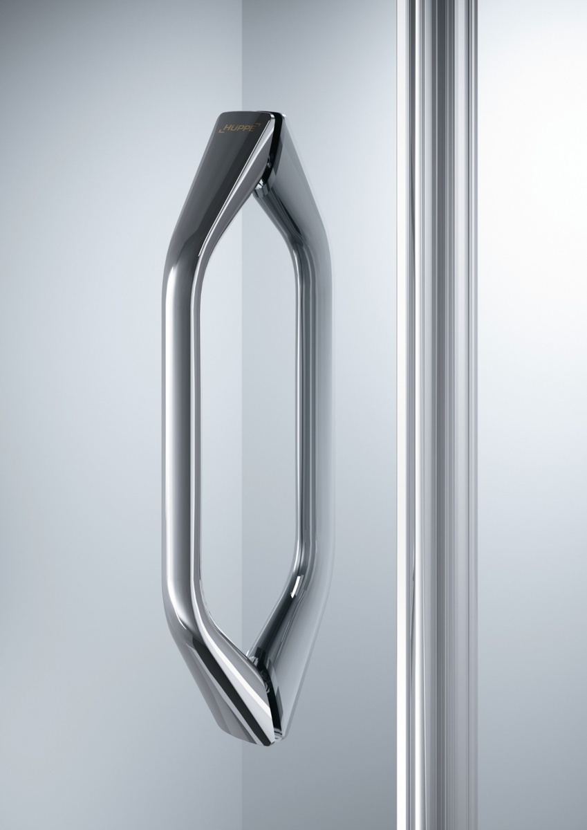 Двері скляні для душової ніші універсальні розпашні HUPPE X1 190x100см прозоре скло 6мм профіль хром 140705.069.322