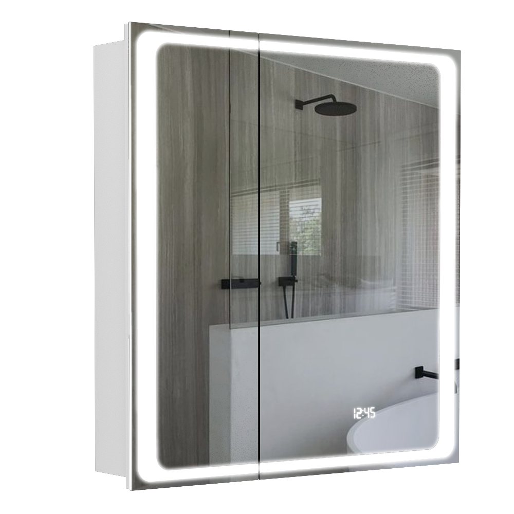 Шкафчик подвесной с зеркалом в ванную AQUARIUS Modena 70x75x15см c подсветкой белый AQ-U1665196092