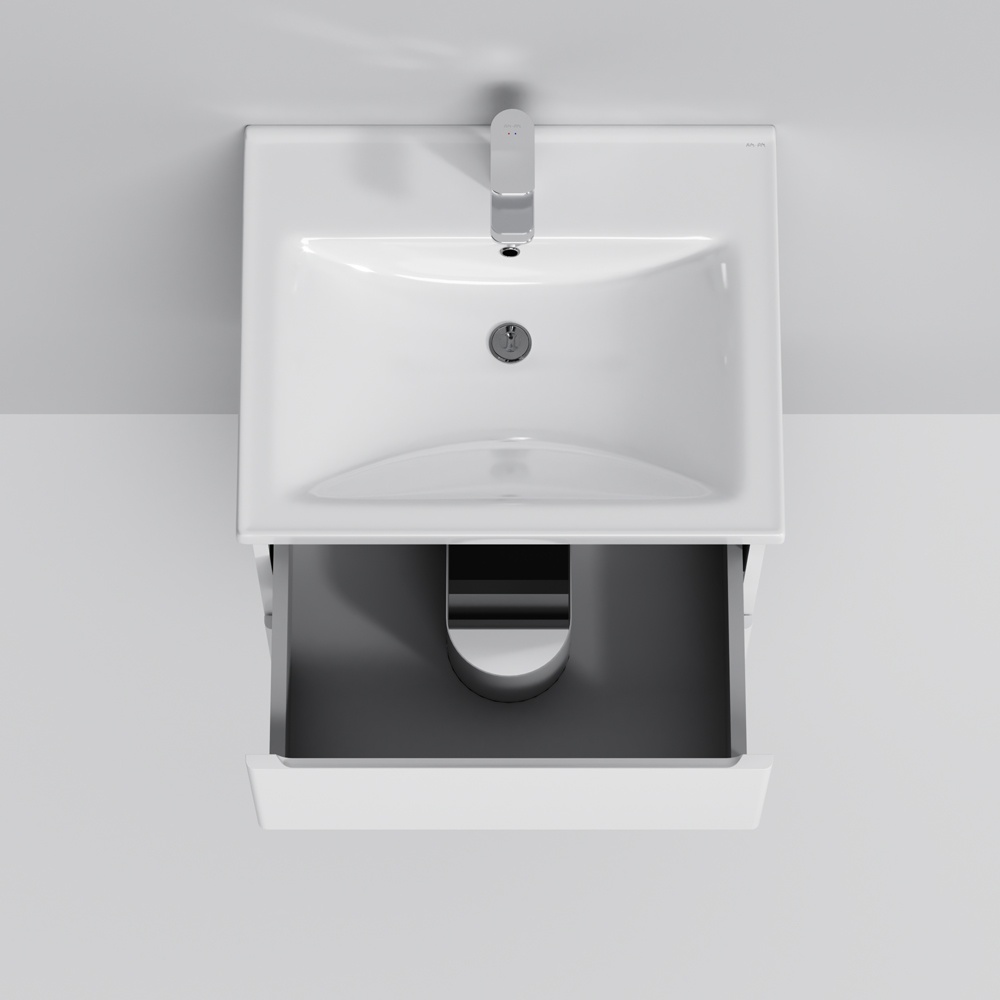 Тумбочка із умивальником для ванної AM.PM X-Joy 55x60x45см підвісна білий M85-FHX0552-WC0552WG38