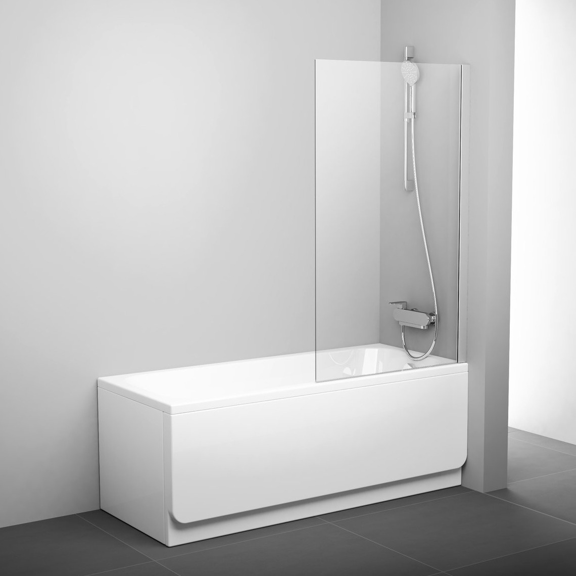 Шторка стеклянная для ванны универсальная 140x80см RAVAK PIVOT PVS1-80 стекло прозрачное 6мм профиль хром 79840C00Z1
