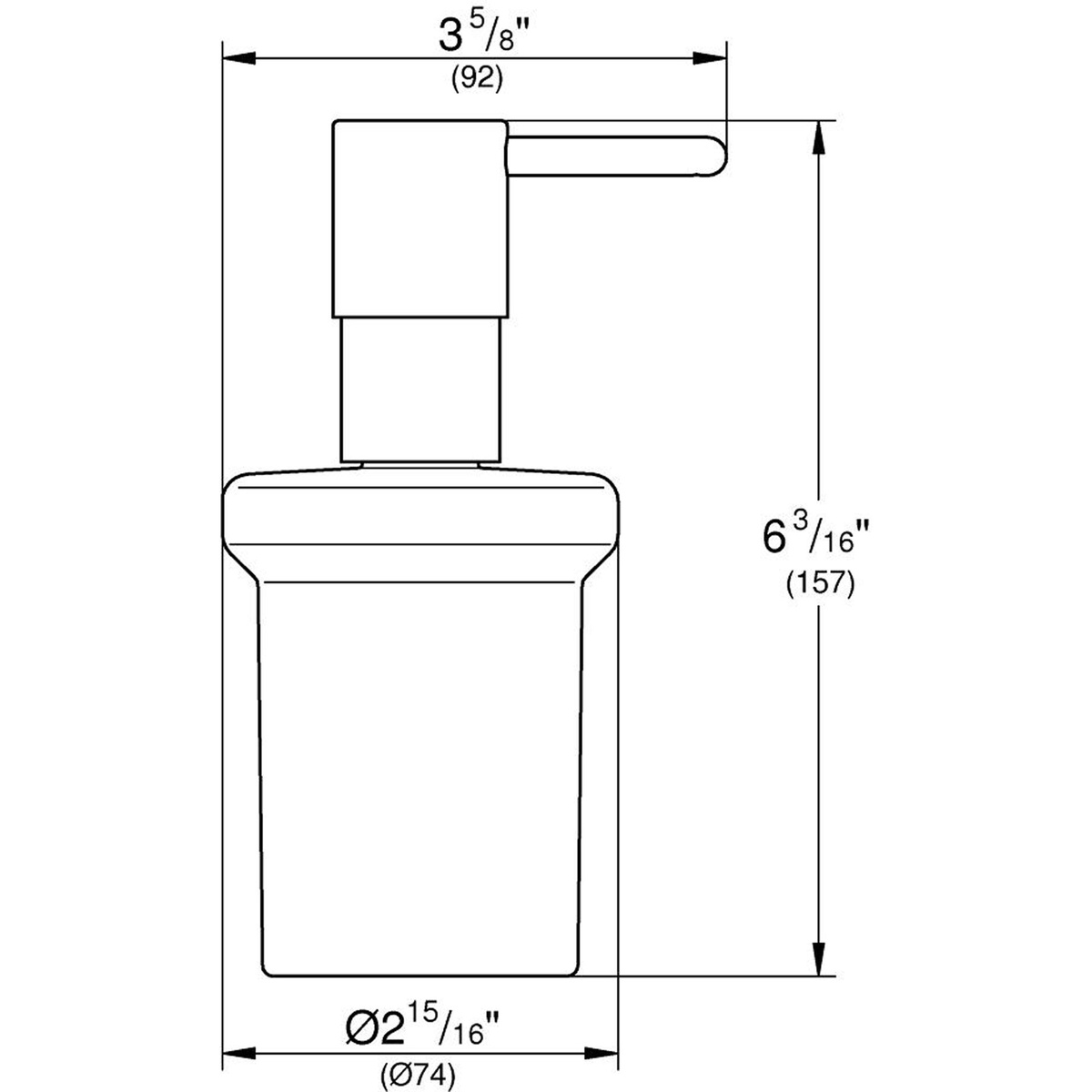 Дозатор для жидкого мыла GROHE Essentials 40394DL1 без держателя на 160мл округлый стеклянный бронза