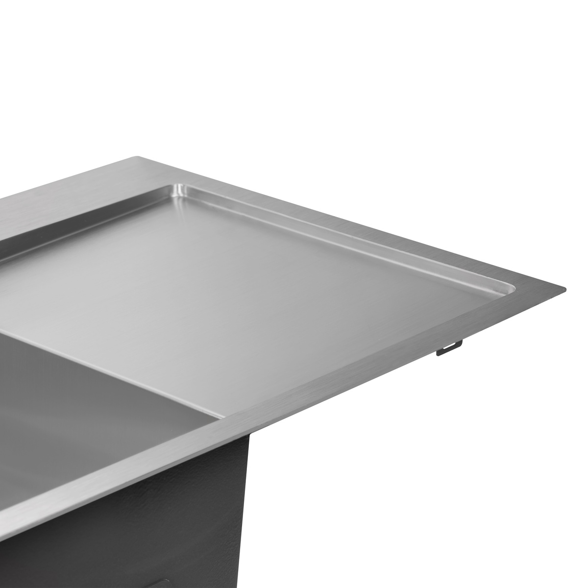 Кухонная мойка из нержавейки прямоугольная врезная под столешницу Q-TAP 500мм x 780мм матовая 3мм с сифоном QTDK7850LSET3012