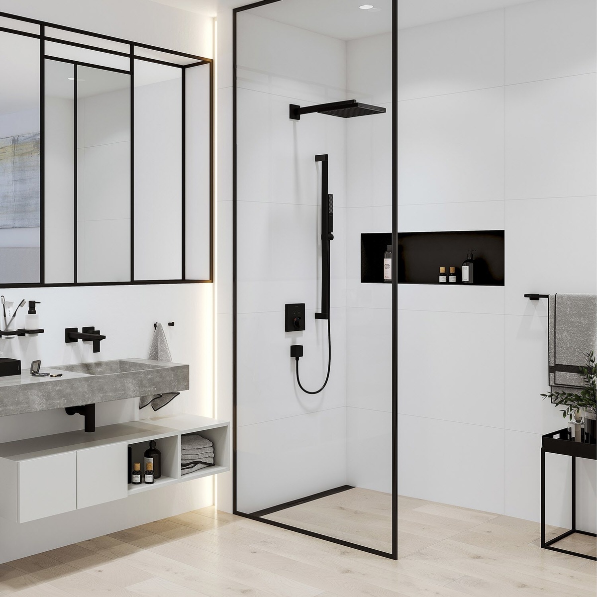 Лійка для верхнього душу HANSGROHE Pulsify E 260мм пластик чорна 24330670