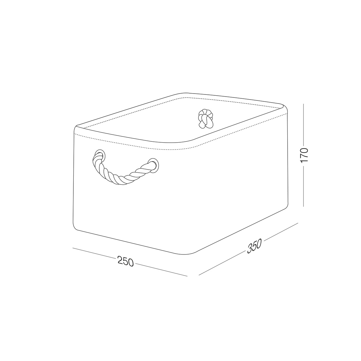 Ящик для хранения MVM тканевый с рисунком 170x250x350 TH-11 M WHITE