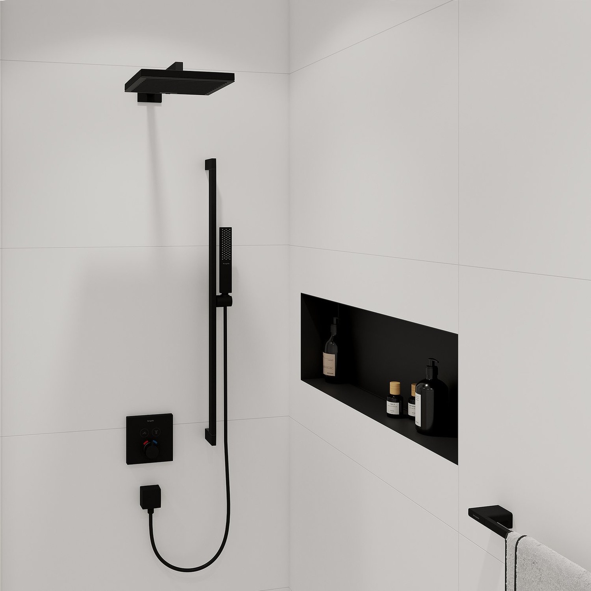 Лійка для верхнього душу HANSGROHE Pulsify E 260мм пластик чорна 24330670