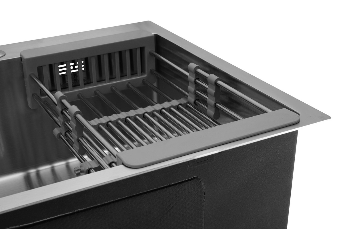 Мийка для кухні із нержавіючої сталі прямокутна врізна під стільницю KRONER KRP Gebürstet-6050HM 600x500x215мм матова 1мм із сифоном CV022802