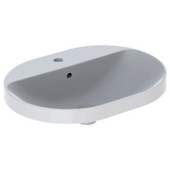 Раковина врезная для ванной на столешницу 600мм x 450мм GEBERIT VariForm белый овальная 500.733.01.2