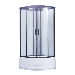Гидромассажный бокс LIDZ c поддоном Majatek 90x90x219см прозрачный витраж 5мм профиль черный LMSBM9090BLAHIGHTR