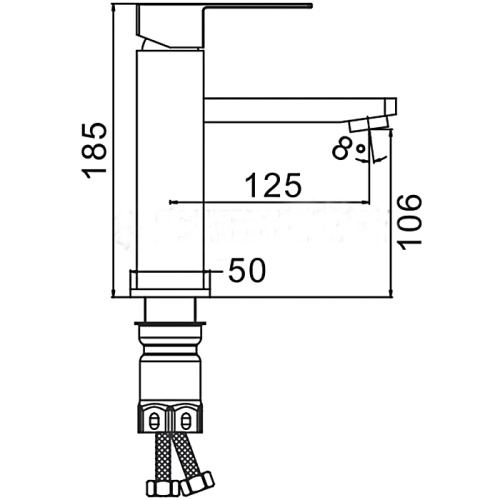 Змішувач для умивальника одноважільний FRAP чорний нержавіюча сталь F10802-6