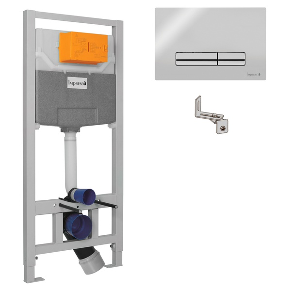 Система инсталляции для унитаза IMPRESE с кнопкой хром глянец i9120