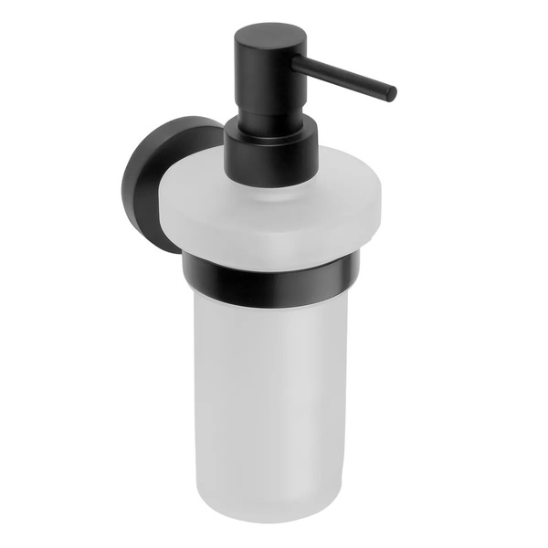 Дозатор для жидкого мыла BEMETA Dark настенный на 230мл округлый стеклянный черный 104109010
