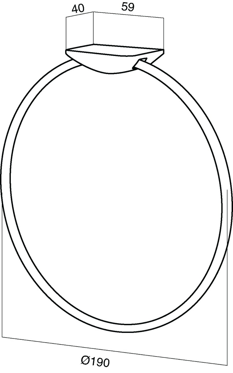 Держатель-кольцо для полотенец AM.PM Inspire A5034464 190мм округлый металлический хром