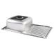 Мийка на кухню сталева прямокутна LIDZ 780мм x 480мм мікротекстура 0.8мм із сифоном LIDZ7848MDEC 3 з 4