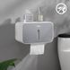 Держатель для туалетной бумаги с крышкой с полкой MVM округлый пластиковый серый BP-15 white/gray 4 из 13