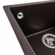 Мийка для кухні гранітна квадратна PLATINUM 4040 RUBA 440x440x200мм без сифону коричнева PLS-A40845 5 з 9