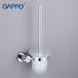 Йоржик для унітазу настінний GAPPO G1810 округлий скляний хром 6 з 7