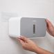 Тримач для туалетного паперу із кришкою із поличкою MVM округлий пластиковий сірий BP-15 white/gray 11 з 13