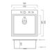 Мийка для кухні із нержавіючої сталі квадратна PLATINUM Handmade 500x500x220мм матова 1.5мм із сифоном PLS-A32259 6 з 9
