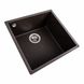 Мийка для кухні гранітна квадратна PLATINUM 4040 RUBA 440x440x200мм без сифону коричнева PLS-A40845 3 з 9