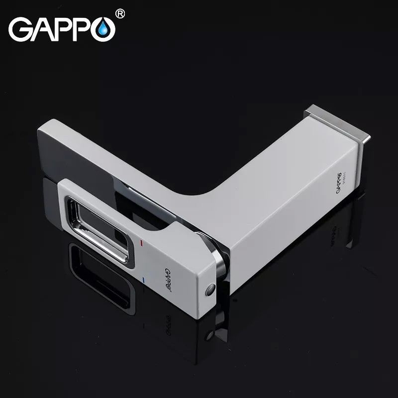 Cмеситель для умывальника однорычажный GAPPO Futura белый латунь G1017-8