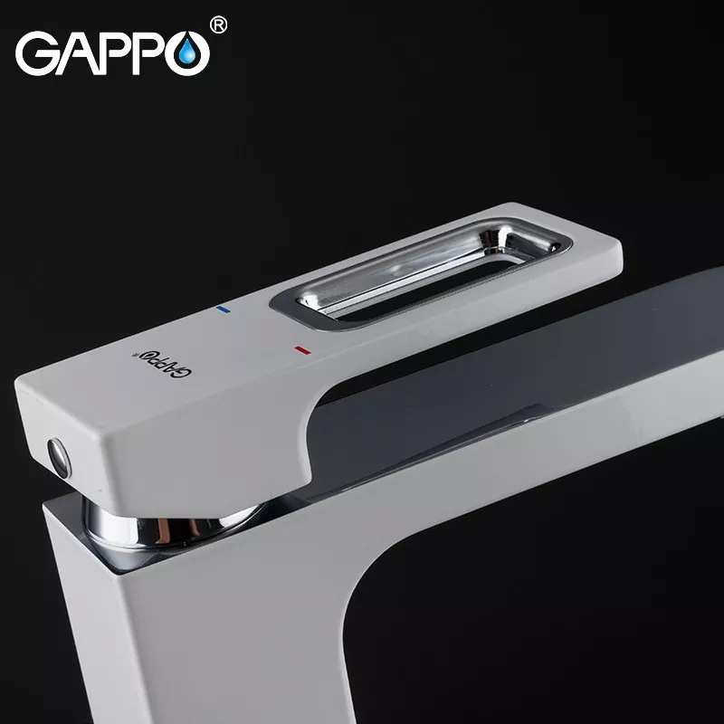 Змішувач для умивальника одноважільний GAPPO Futura білий латунь G1017-8