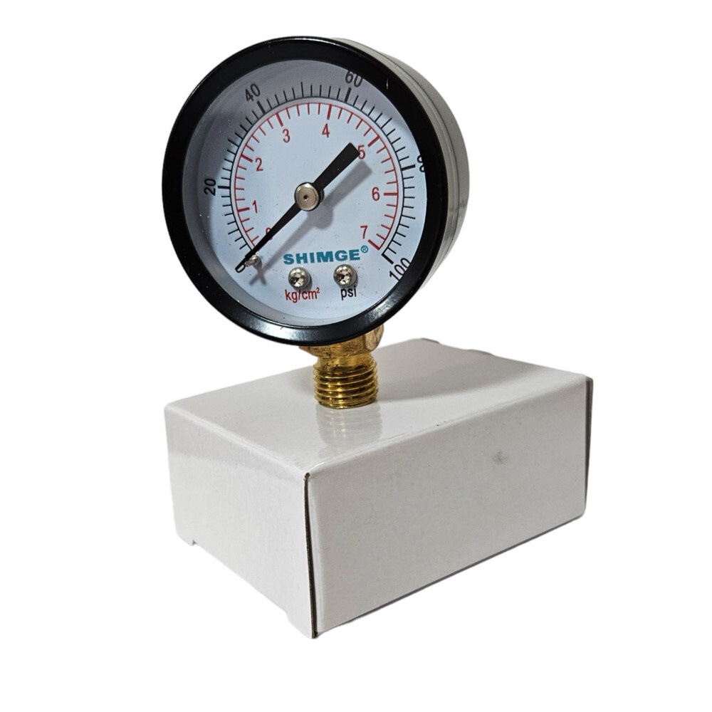 Манометр для тиску води SHIMGE PS-S на 7 бар з нижнім підключенням 1/4" корпус Ø50 мм SQ-1046162