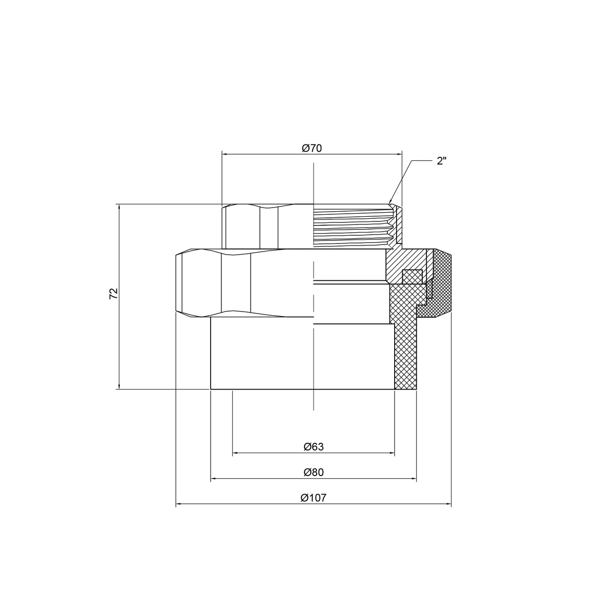 Американка THERMO ALLIANCE PPR пайка-внутрішня 63x2" DSI006