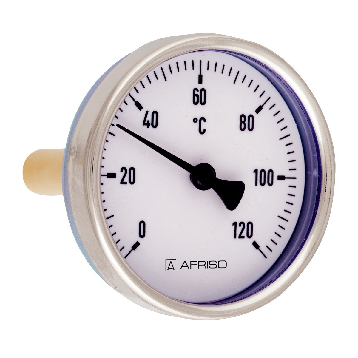 Термометр занурювальний AFRISO BiTh 120°C із заднім підключенням 1/2" корпус Ø63 мм 63803