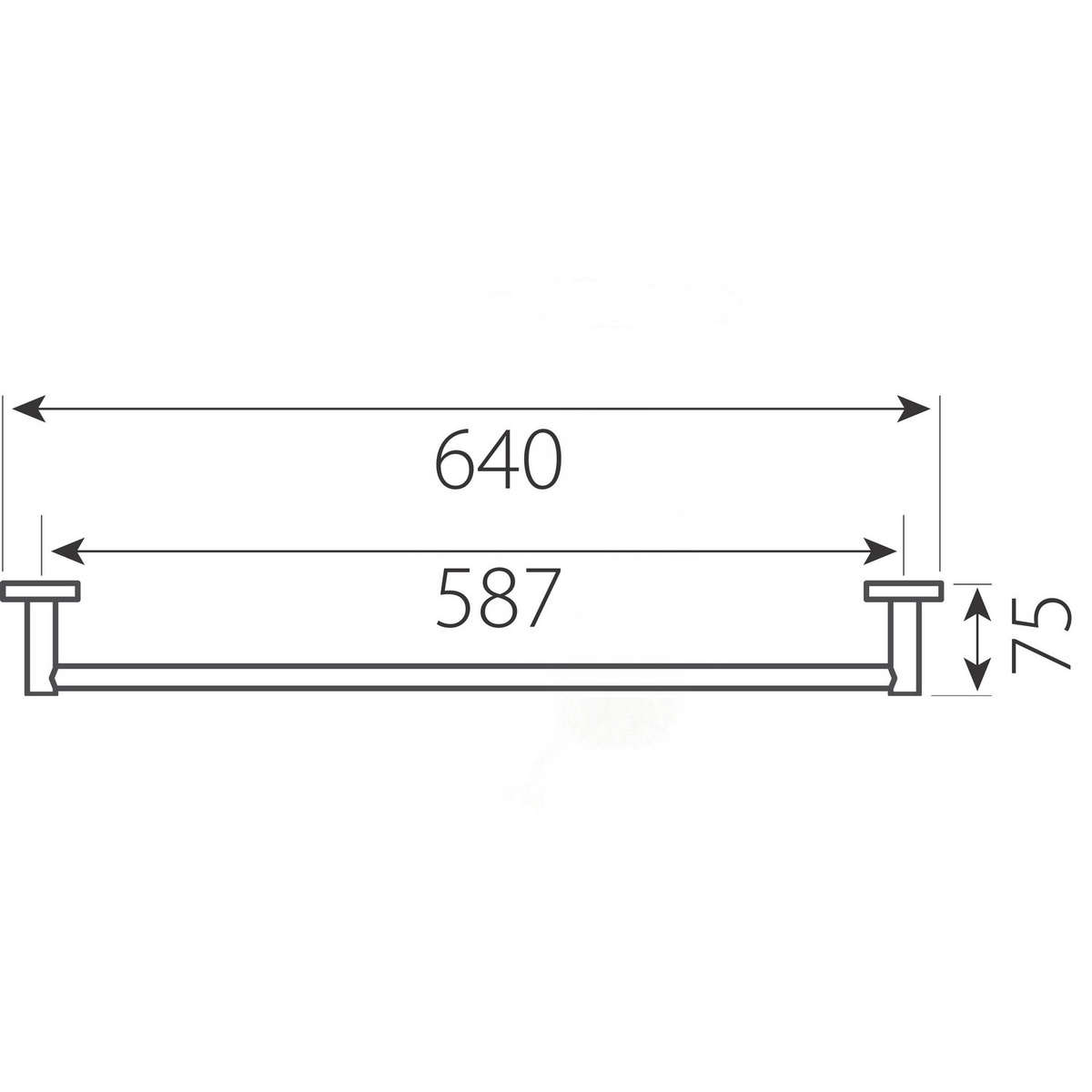 Тримач для рушників FERRO Grace 640мм округлий металевий хром AC09