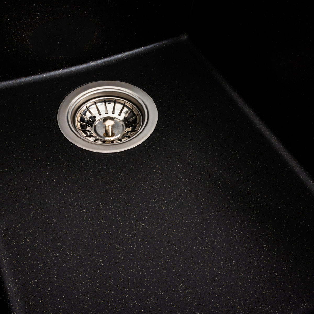 Мийка для кухні гранітна прямокутна PLATINUM 4150 SOKIL 500x410x220мм із сифоном чорна PLS-A38343