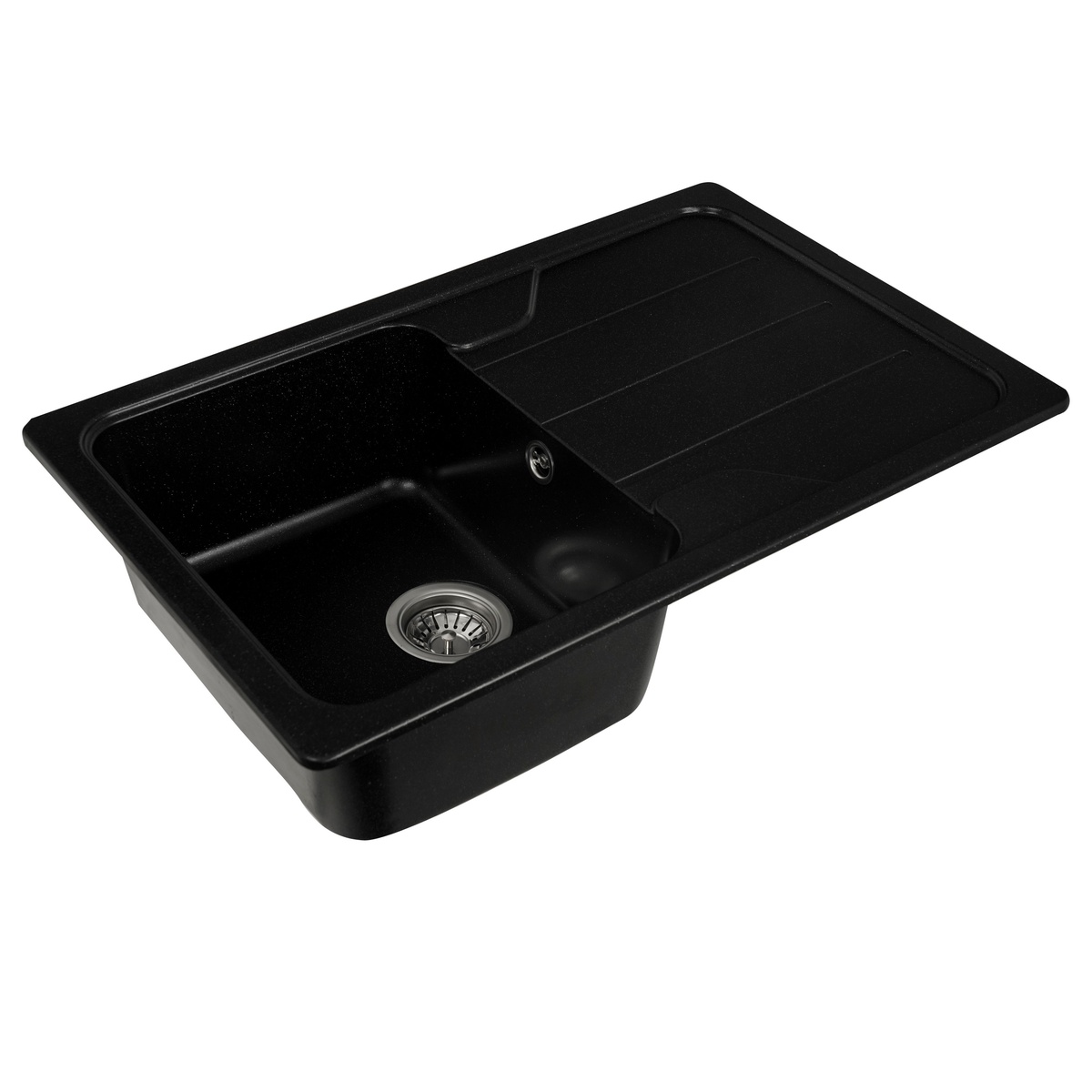 Мийка для кухні гранітна прямокутна PLATINUM 7850 VERONA 780x500x180мм без сифону чорна PLS-A25162