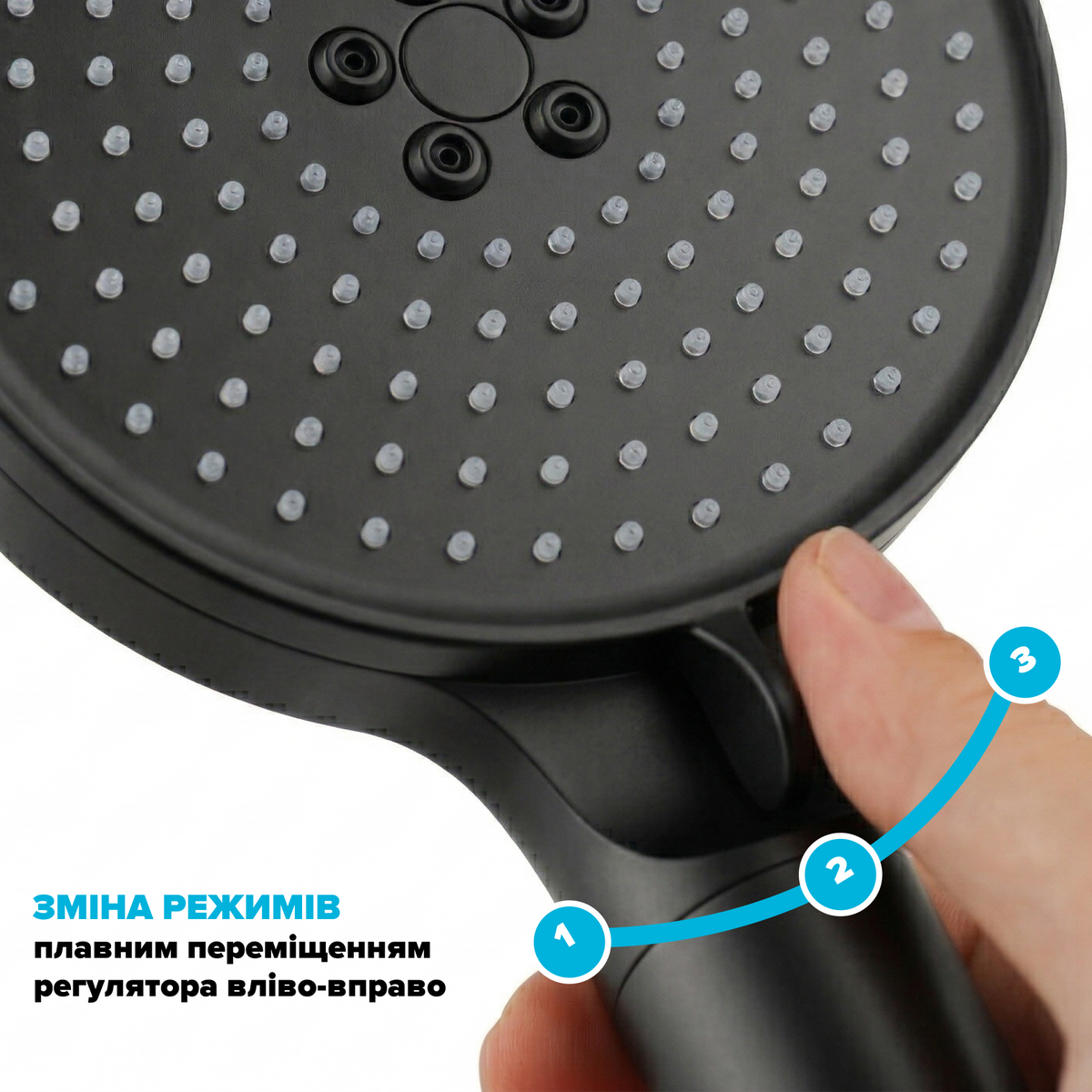 Фильтрующая душевая лейка DROP SPA3F-MULTI120BF на 3 SPA потока с угольным фильтром черная