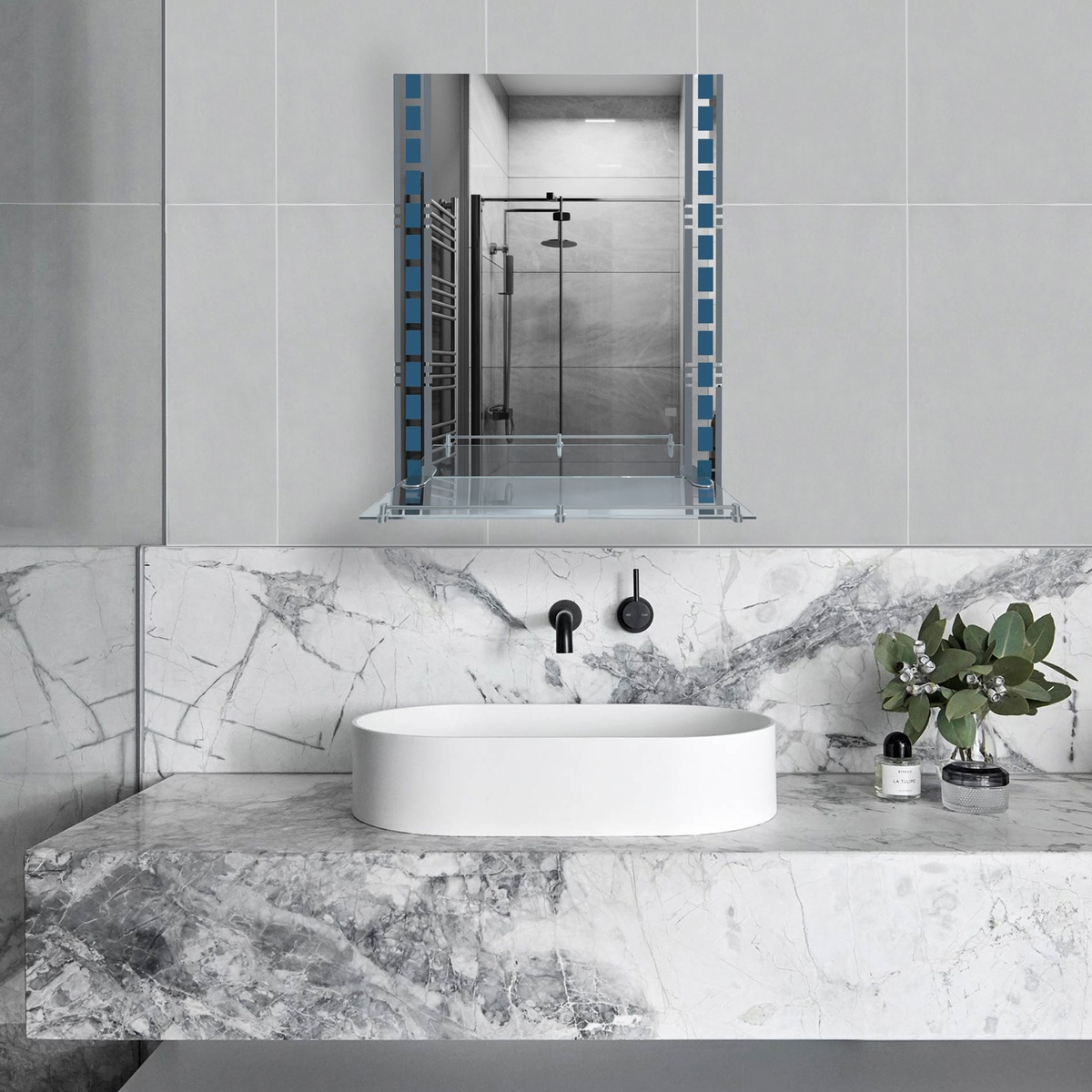 Зеркало в ванную с полочкой KRONER Belantis 70x50см прямоугольное CV022930