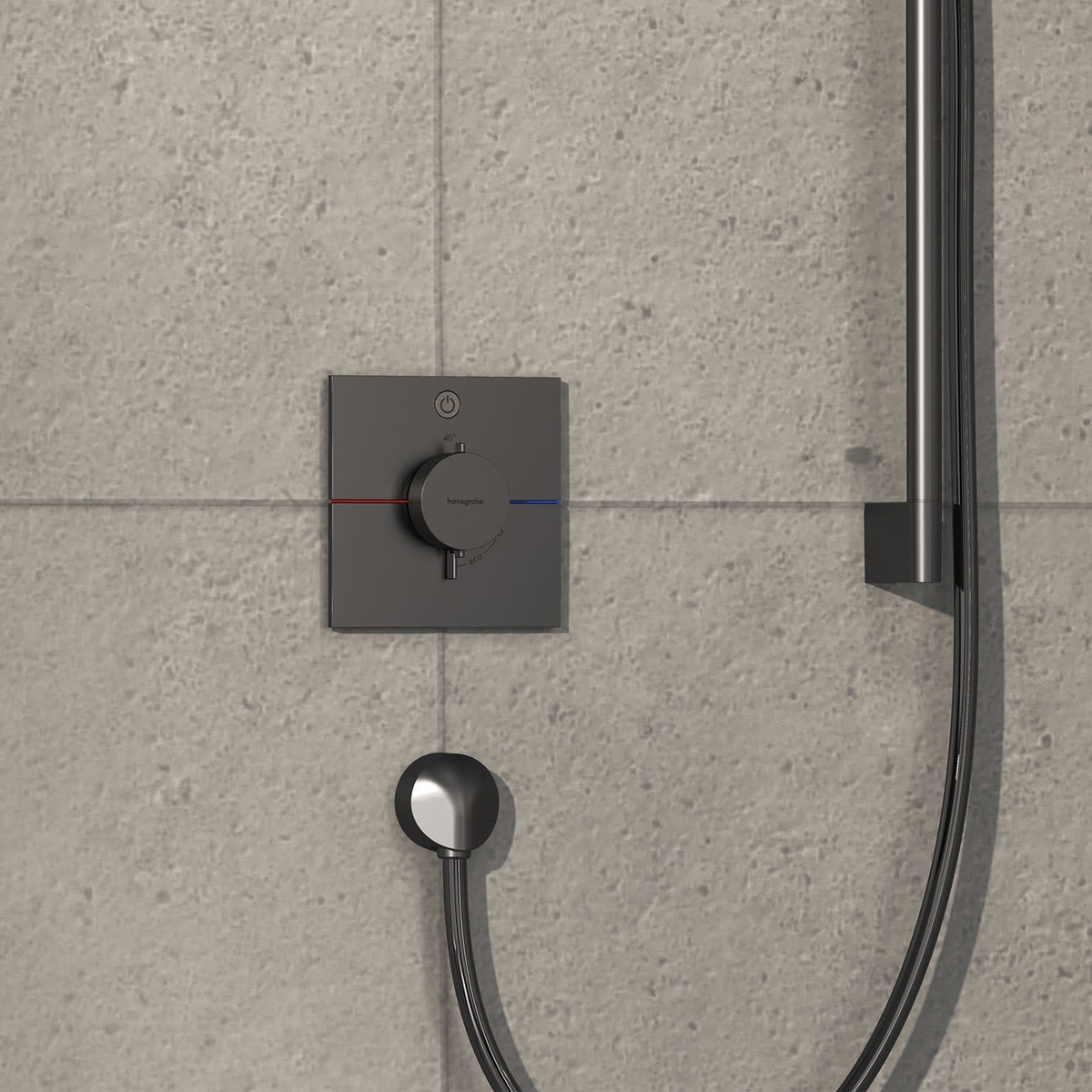 Внешняя часть смесителя без скрытой части HANSGROHE ShowerSelect Comfort E графит латунь 155x155мм 15571340